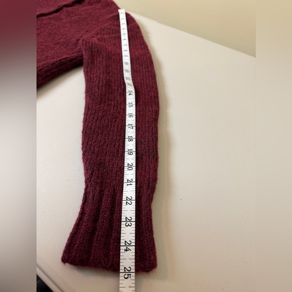 TOAST Burgundy Wool Knit Button-Front Sweater • Cozy Cardigan • Size M - Picture 4 of 16
